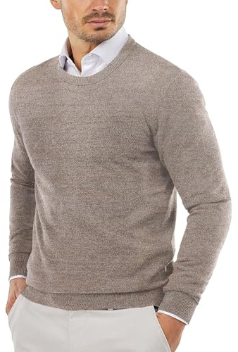 COOFANDY Men's Crew Neck Jumper Knitted Pullover Mens Lightweight Sweater Classic Jumpers Long Sleeve