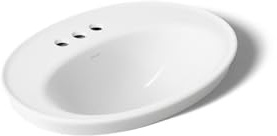 Kohler K-2075-4-0 Serif Self-Rimming Bathroom Sink, White