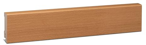 KGM Sockelleiste Modern Massivholz - Buche, 2400 x 16 x 58 mm, 1 Stück | Fußleiste, Fichte, furniert, gedämpft, lackiert, für Laminat, Parkett, Made in Germany