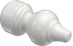 INTERDECO Gardinenstangen Endstücke Rillenform, aus Kunststoff, Weiß, für Vorhangstangen 28 mm, Typ 1128103, 2 Stück