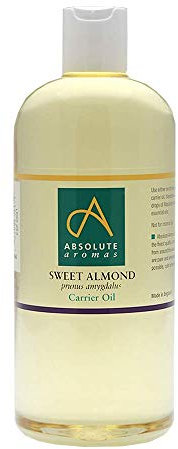 Absolute Aromas Sweet Almond Oil 500ml - Pure, Natural, Cruelty-Free. Vegan, No GMO - Massage Base Oil and Moisturiser for Hair, Skin, Face and Nails