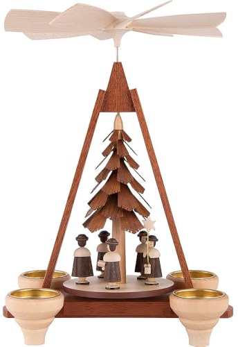 Müller Kleinkunst 1-Tier Pyramide - Carolers - 30 cm / 12 Pouces - Authentique Allemand Erzgebirge Pyramides de Noël