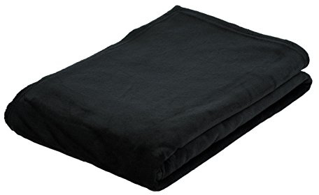 Gözze - Wohn- und Kuscheldecke, Memphis, Hohes Stoffgewicht 300 g/m², 180 x 220 cm - Schwarz