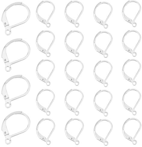 PH PandaHall 60pcs/30 Paia 304 Acciaio inossidabile Lever Back Ganci di Orecchini a Cerchio per Orecchini Fai Da Te
