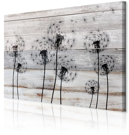 decomonkey Bilder Pusteblume 60x40 cm 1 Teilig Leinwandbilder Wandbild Holz | Strukturleinwand, Holzkeilrahmen, Bild auf Leinwand, Kunstdruck, Wanddeko, Wohnzimmer, Wanddekoration, Blumen, Abstrakt
