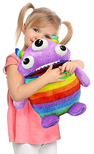 I LOVE FANCY DRESS Peluche pour enfant avec fermeture éclair Violet 38 cm