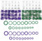 Yuhtech O-Ring Kit, 540 Pcs 18 Misure O-ring Gomma Guarnizioni di Tenuta Kit Verde Viola Guarnizioni Rondelle Gomma O-Ring Guarnizione Assortimento Set