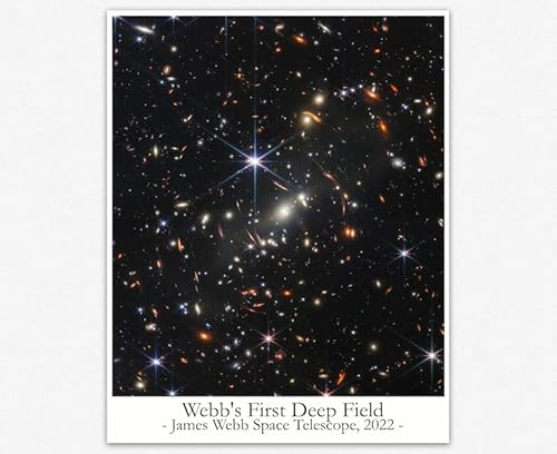 James Webb Space Telescope First Deep Field Poster - James Webb Plakat Geschenke Für Männer - Weltraum Telescope Erfasste Fotos aesthetic room decor - Weltraum Deko Poster (28cm x 36cm)