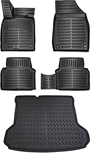 ELMASLINE 3D Gummimatten & Kofferraumwanne Set für Audi Q4 E-TRON ab 2021 (Standard Ladeboden) | Passt Nicht in variablen Ladeboden