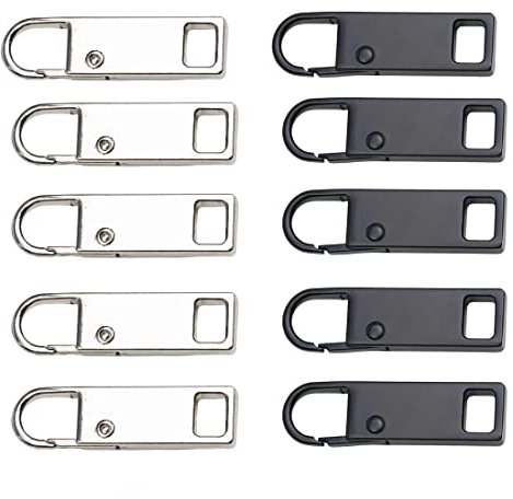 10 Stück Haken für Reißverschlüsse 10 Stück Haken für Reißverschlüsse Lamp Reißverschluss Ersatz Metall Laschen zur Reparatur von Reißverschluss, für Kleidung, Gepäck, Koffer, Rucksack