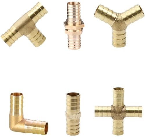 2 Stücke Kupfer Pagode Stecker Messing Barb Rohr Fitting 2 3 4 Weg Stecker for 4mm 5mm 6mm 8mm 10mm 12mm 19mm Schlauch Wasser Rohr Armaturen (Color : 2way Elbow, Size : 14mm)