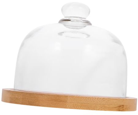 OKUMEYR Glass Fruit Tasting Plate with Lid 6.5 Inch Cake Display Tray Bread and Dessert Holder for Party and Home Use