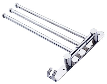 Gadpiparty Portasciugamani Da Parete Per Bagno in Acciaio Inox 304 Con Barre Girevoli