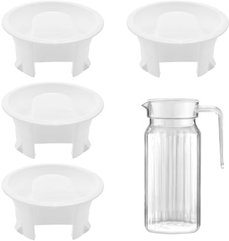 4 PACK Water Pitcher Lids, Pitcher Lids Plastic Dust-Proof Splash Resistant Stoppers Covers, Beverage Serveware, for Beverage Carafe Glass Pouring Pitcher