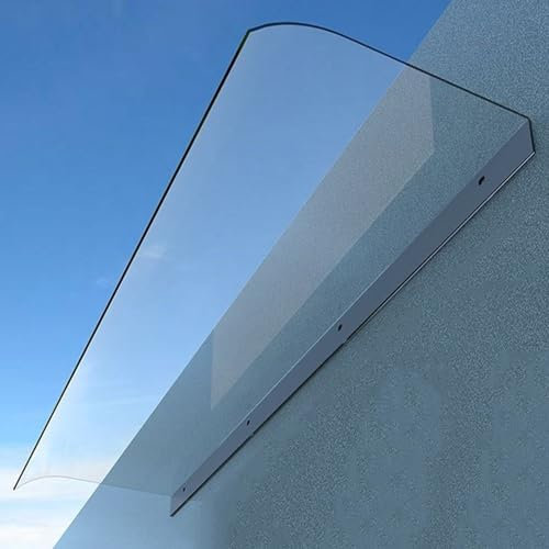 Rovss Auvent de Porte d'entrée en Polycarbonate Transparent Marquise de Porte pour Garage Balcon Fenêtres 400x400x150mm 400x800x150mm Protection Solaire Toit Abri(400x4400x150mm)