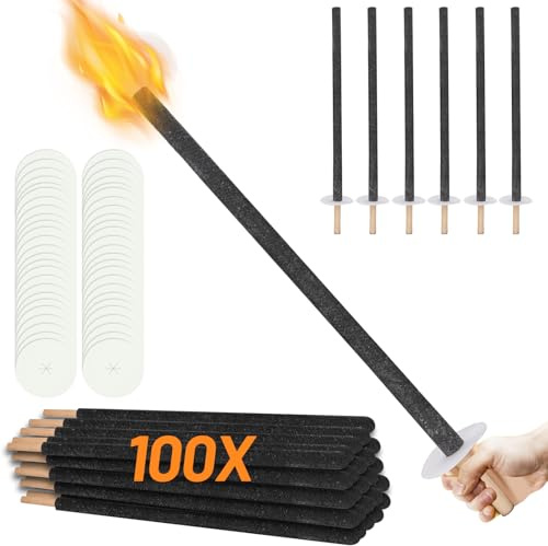 Gimisgu 100 x fackla, 72 cm fackla, brinntid 90–100 minuter, med handskydd och droppskål, lämplig för vandring, lägereldfest, vaxfacklor, utomhusdekoration