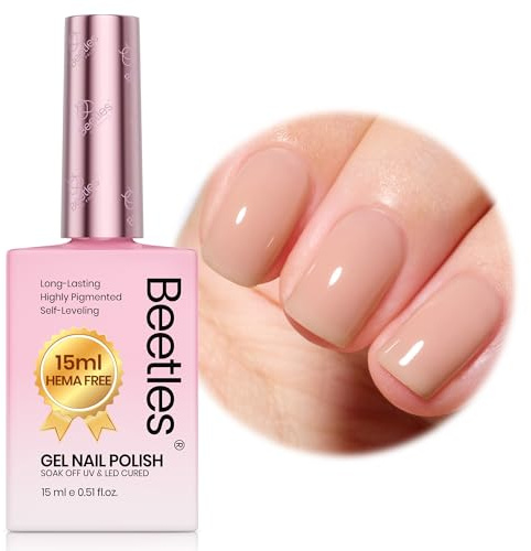 Beetles Nude Brown Jelly Gel-Nagellack 15ml, Soak Off UV Nail Art Gel | Jelly Gel-Nagellack für transparente Nude-Brown-Maniküre und Nail Art.