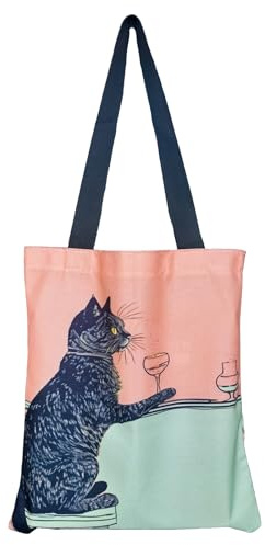ARJDXDP Tote Bag Femme, Sac Fourre Tout en Toile pour Chat, Sac en Toile Imprimé, Cadeau pour Amie Maman Collègue Anniversaire Mariage Fête des Mères (B)