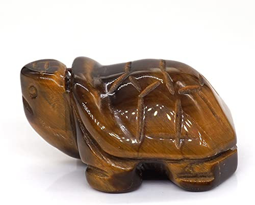 Home Collections 3,8 cm Schildkrötenstatue, natürlicher Edelstein, Kristall, Tierfiguren, Steine, Dekoration, Großhandel (Tigerauge)