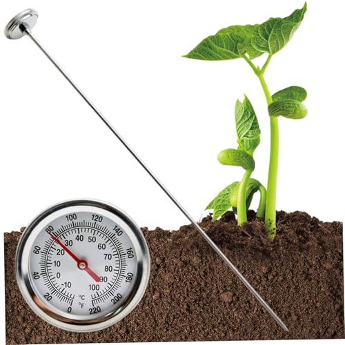 Bodenthermometer für Gartenarbeit, Kompostthermometer, 2 Zifferblatt ℃/℉ Boden mit 20 -Zoll -Edelstahlsonde, tragbarer Temperaturtester für die Gartenarbeit