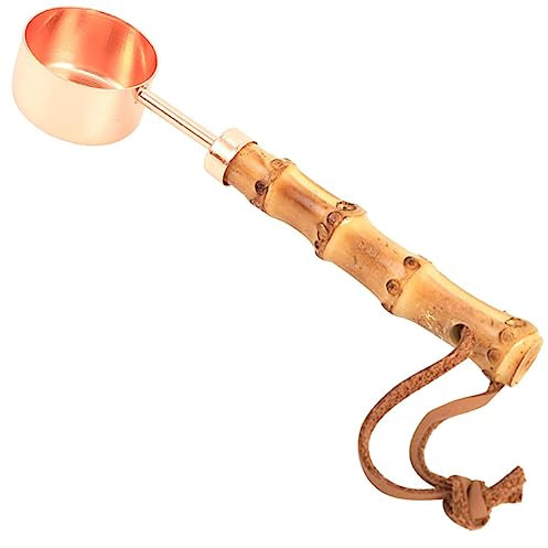 KOCKSHION Cuchara Medidora De Acero Inoxidable Con Mango De Bambú Para Hornear y Cocina Para Medición Casera De Café y Otros Ingredientes
