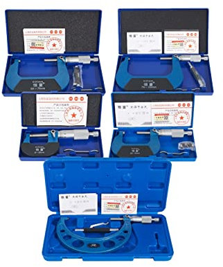 KONGMM Bügelmessschraube, Hochpräzise Mikrometer Außenmessgerät 0-25mm 25-50mm Mikrometer Basis Edelstahl Messinstrumente Mikrometer(0-25mm)