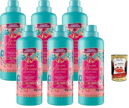 Italian Gourmet Ammorbidente concentrato Ayurveda Weichspüler 6 x 760ml | Profumo avvolgente per bucato; ergiebige Pflege für Fasern, erleichtert, Gesamtnettogewicht 4,56 L + Kostenlos Polpa 400g