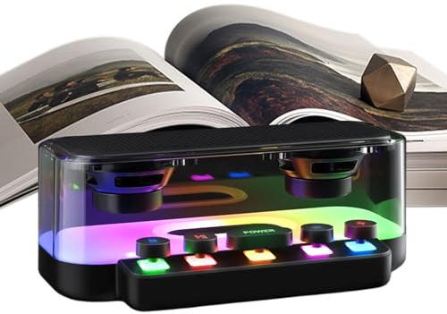 Dubbulon Lautsprecher Kabellos | Tragbarer Mechanischer Funk Lautsprecher Mit Punk Stil - Stereo Klang Musikplayer Hohe Lautstärke Für Zuhause Büro Innenbereich