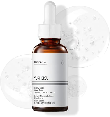 Allony Retinolo Viso, Retinol 1%, Siero Retinolo Viso, Siero Antirughe viso Donna, siero di retinolo Molto Potente, Riduce le Linee Sottili e Uniforma Il Tono Della Pelle, 30ml