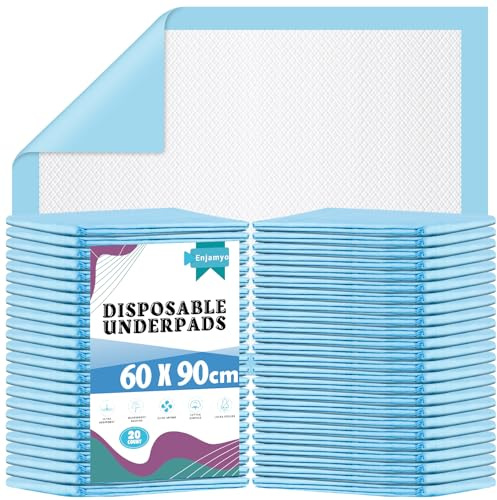 Kinmsito 20 Stück Wickelunterlage Einweg, Baby Wickelauflage, 60 X 90 cm | Inkontinenzunterlage, Hygienisch Mit Superabsorber, Weich, Baby Changing Mat for Unterwegs