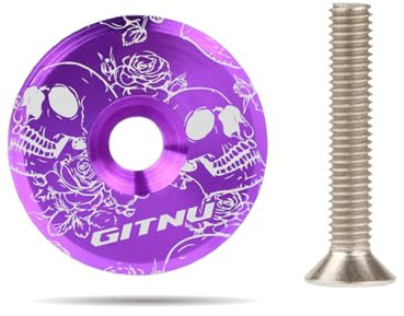 HUVZOR 1 pièce Bouchon de Potence VTT, Élégant, Tige de Casque, Alliage Vélo, Capot Supérieur de Fourche Avant, pour Vélo de Route, Cyclocross, VTT et Highway Bicycle(violet)