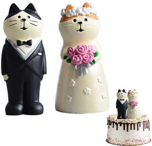 Regali per Anniversario Matrimonio 2 Pezzi, Sposini per Torta Matrimonio, Regalo Anniversario, Cake Topper Sposi, Statuine Sposi, Adatto per Regali Commemorativi, per Ornamenti, Scrivania