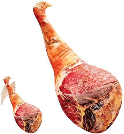 ifundom Coussin à Câliner en Peluche Jambon 60 Cm, Oreiller Doux en Tissu Polyester, Mignon Décoration Maison, Présent Drôle pour Canapé, Lit et Chambre
