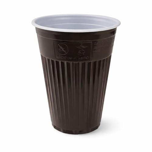 JG-Verpackungen 3.000 Automatenbecher 180 ml Braun-Weiß – Einweg Thermobecher für Heißgetränke, Plastik Kaffeebecher automatengängig, Trinkbecher für Kaffee & Tee