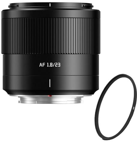 TTArtisan AF 23mm f/1.8 Objetivo APS-C (Equivalente 35mm) – Kit con Filtro UV de Protección 52mm – Autofoco Rápido, Gran Apertura f/1.8, para Sony E, Ideal para Street, Retrato y Viaje