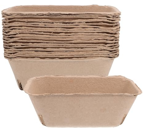 Tofficu 20 Stück Gemüse und Obstschalen aus Papierpulp Biologisch Abbaubar Fein Strukturierte Aufbewahrungsbehälter für Indoor und Outdoor Praktische Verpackungslösung
