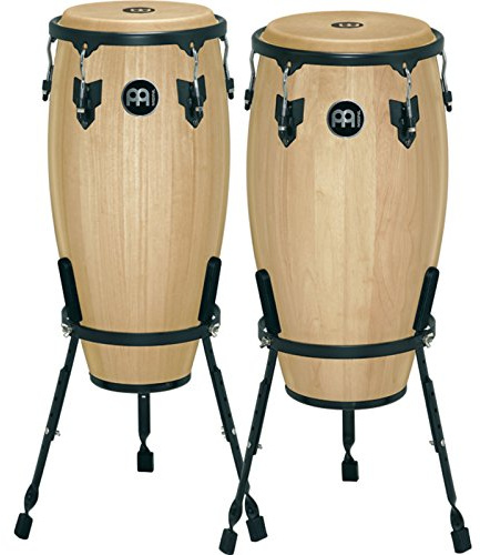 Meinl Percussion Headliner Conga Set - Handtrommel Set mit 11 Zoll und 12 Zoll - Mit Büffelfell - Siam Eiche, Natur (HC512NT) | 11 Zoll Quinto und 12 Zoll Conga, 8 mm Spannschrauben, 2 mm Spannreifen, Inklusive Zubehör, mit Büffelfell, Siam Eiche