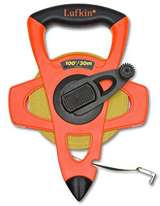 Crescent Lufkin 1/2 x 30m/100' Hi-Viz Orange Fiberglass SAE/Metric Dual Sided Tape Measure - FM030CME