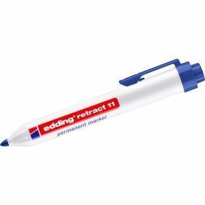 edding 10 x Permanentmarker Retract 11 nachfüllbar Druckmechanik 1,5-3mm blau