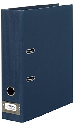 Rössler SOHO Büro-Ordner | Ordner DIN A4 | Aktenordner A4 breit | Ordner A4 breit mit Beschriftungsfeld | DIN A4 Ordner mit Hebelmechanik | 320 x 285 x 80 mm | 1 Stück | Farbe: Blau | Navy | Aktenordner mit Hebelmechanik und Rückenschild für Dokumente, Unterlagen und Büroorganisation