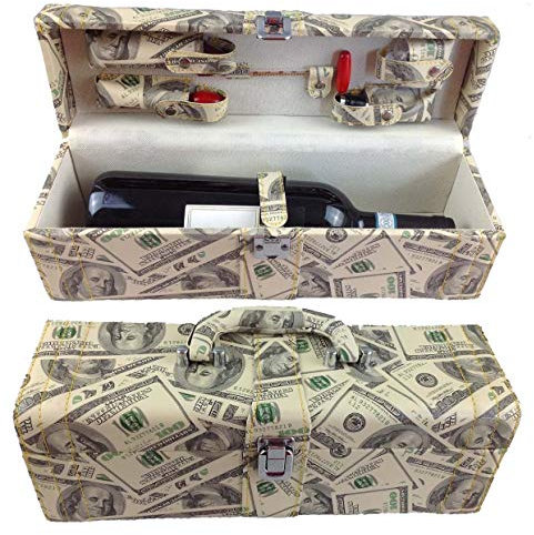 Gmmh Ln 16 12 Set Accessori Da Vino, 6 Pezzi, Con Coltellino Da Sommelier, Cavatappi, Taglia Pellicola, Tappo, Termometro Da Vino, Versatore, In Scatola Di Legno Di Colore Rosso Scuro