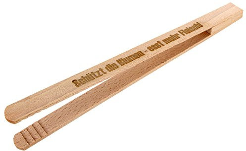 GRAVURZEILE Pinza per barbecue, 30 cm, con incisione in legno di faggio, protegge i fiori esst più carne