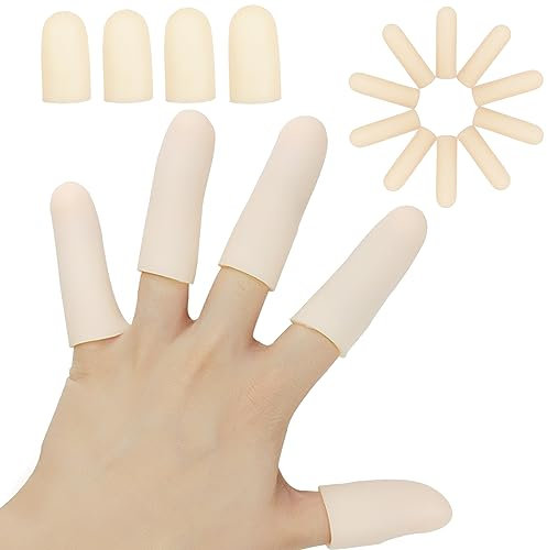 Pnrskter Gel Finger Cots, Finger Protector Support (14 PCS), NUOVO MATERIALE, Guanti da dito, Manicotti adatti per uso quotidiano, lavori manuali e altro.