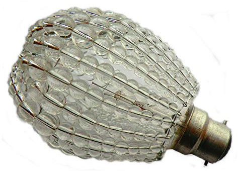 Choice of 6 Colours Lampshade Crystal Chandelier Inspired Glass Beads Light Bulb GLS Bulb Cover Sleeve Pendant Lamp Lamp Shade Alternative Light Drops Beaded Kitsch by Seear Lights (Clear)