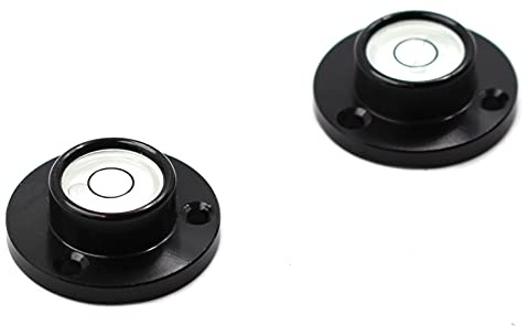 Chiloskit Lot de 2 niveaux à bulle avec boîtier en aluminium pour trépied de camping-car avec trou de fixation Ø34 mm