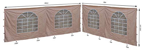 Quick Star Lot de 2 parois latérales avec fenêtre en PVC pour tonnelle de Salon Sahara 4 x 4 m
