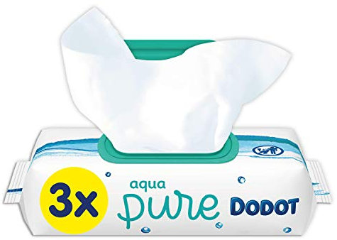 Dodot Aqua Pure Toallitas Bebé con 99% Agua - 3 Paquetes, 144 Toallitas