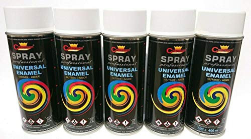 Sprühlack RAL Sprühfarbe Lackspray Spraydose 400ml - RAL 9003 Glanz - 5 Stück