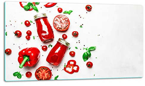 TMK ArtDeko – Schneidebrett Glas – Glasschneidebrett für die Küche 52x30 cm – Robust, Hygienisch & Rutschfest – Glas Schneidebrett – Zusätzliche Arbeitsfläche – Vielseitige Nutzung