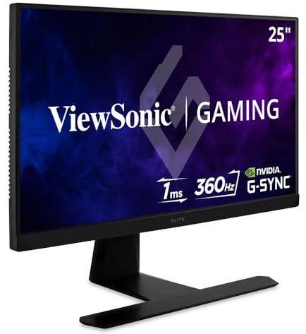 ViewSonic Elite XG251G 25-inch 1080p IPS Gaming Monitor with 360Hz, 1ms, GSYNC, NVIDIA Reflex, DisplayHDR 400, RGB Lighting, and Advanced Ergonomics for Esports